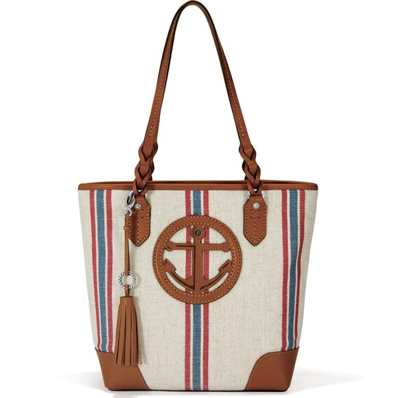 Brighton Handbags - Brighton Captain Tote 3D Anchor Bay Nautical Leather & Canvas $375 MSRP NWT
